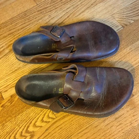 Birkenstock Brown Leather Mules - Picture 2 of 10